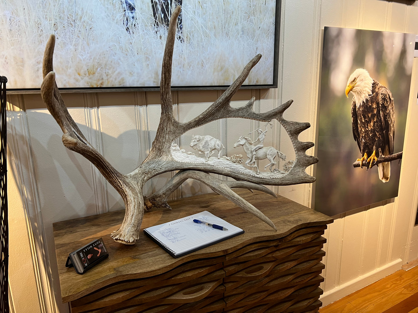 "The Hunter" Carved Moose Antler