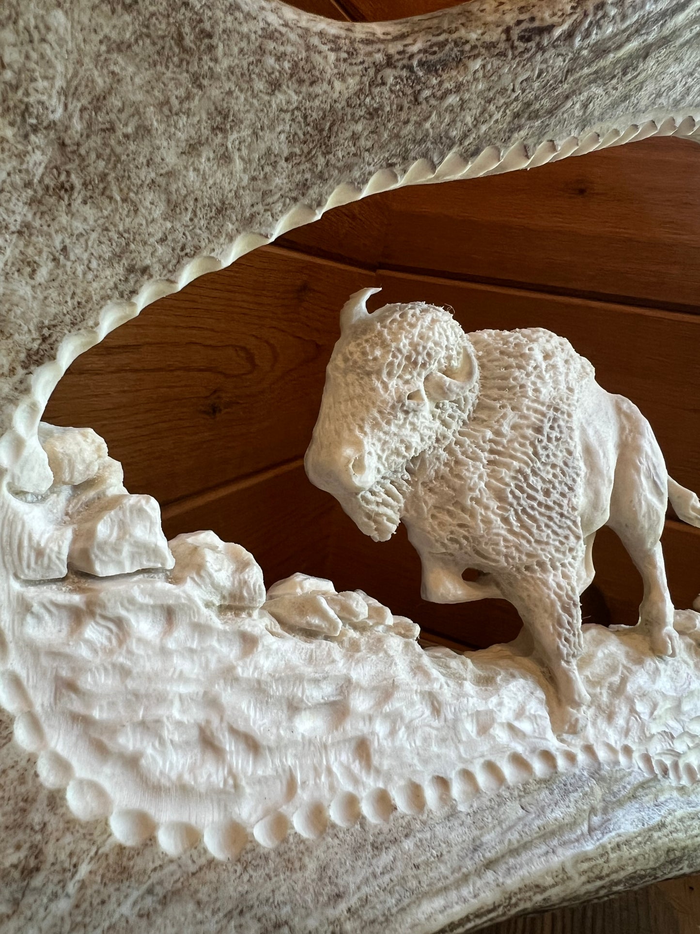 "The Hunter" Carved Moose Antler
