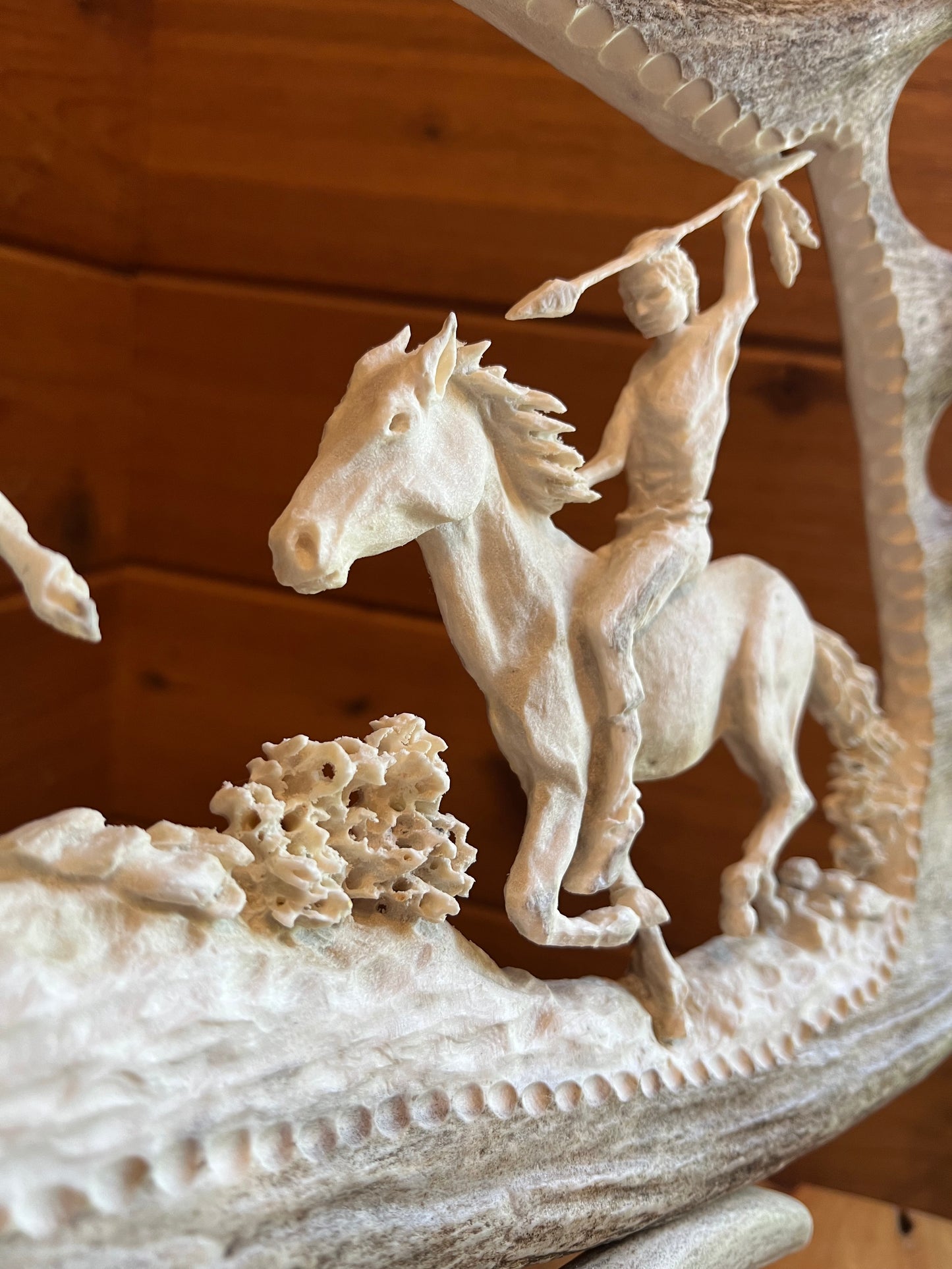 "The Hunter" Carved Moose Antler